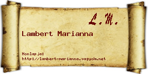 Lambert Marianna névjegykártya